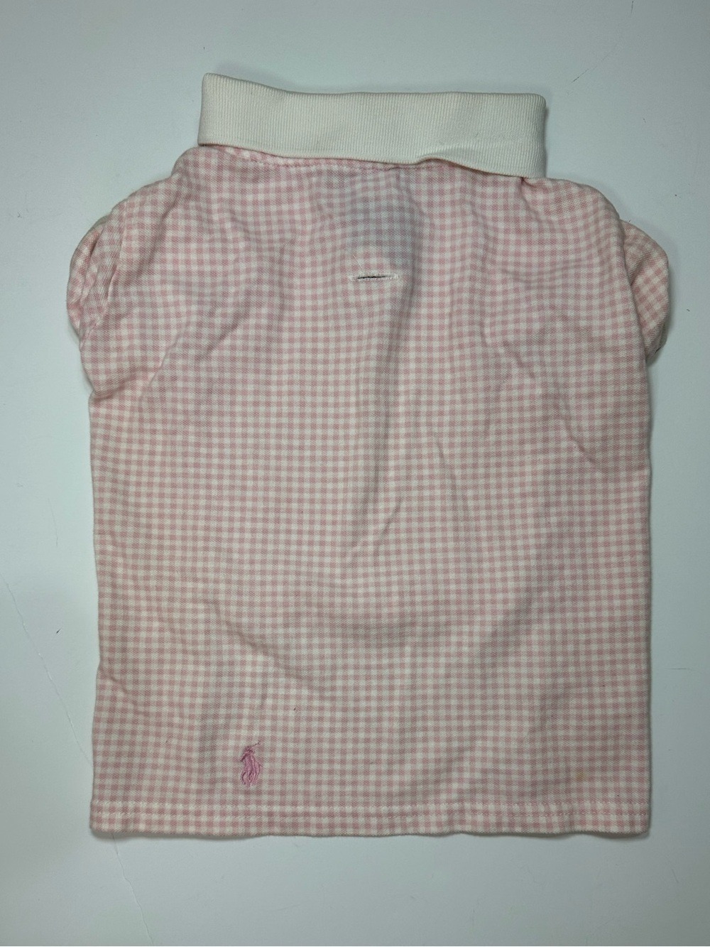 POLO RALPH LAUREN PINK GINGHAM DOG SHIRT LARGE PET POLO PREPPY COTTON PINK PONY - Picture 2 of 11
